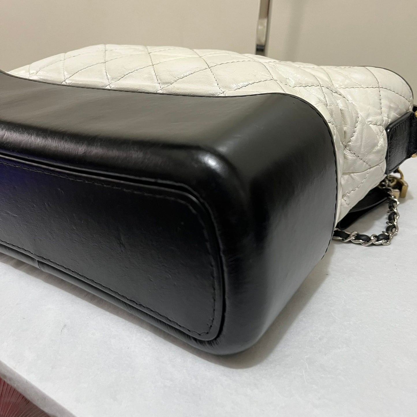 Chanel Gabrielle Medium Black and White – 8"H x 11"L x 3.5"W
