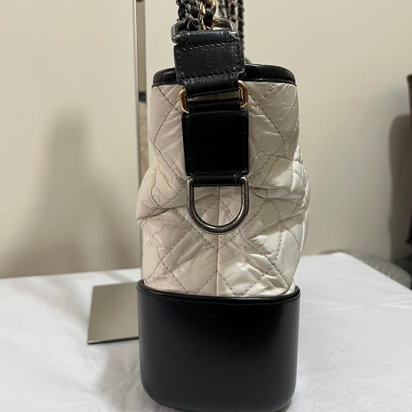 Chanel Gabrielle Medium Black and White – 8"H x 11"L x 3.5"W