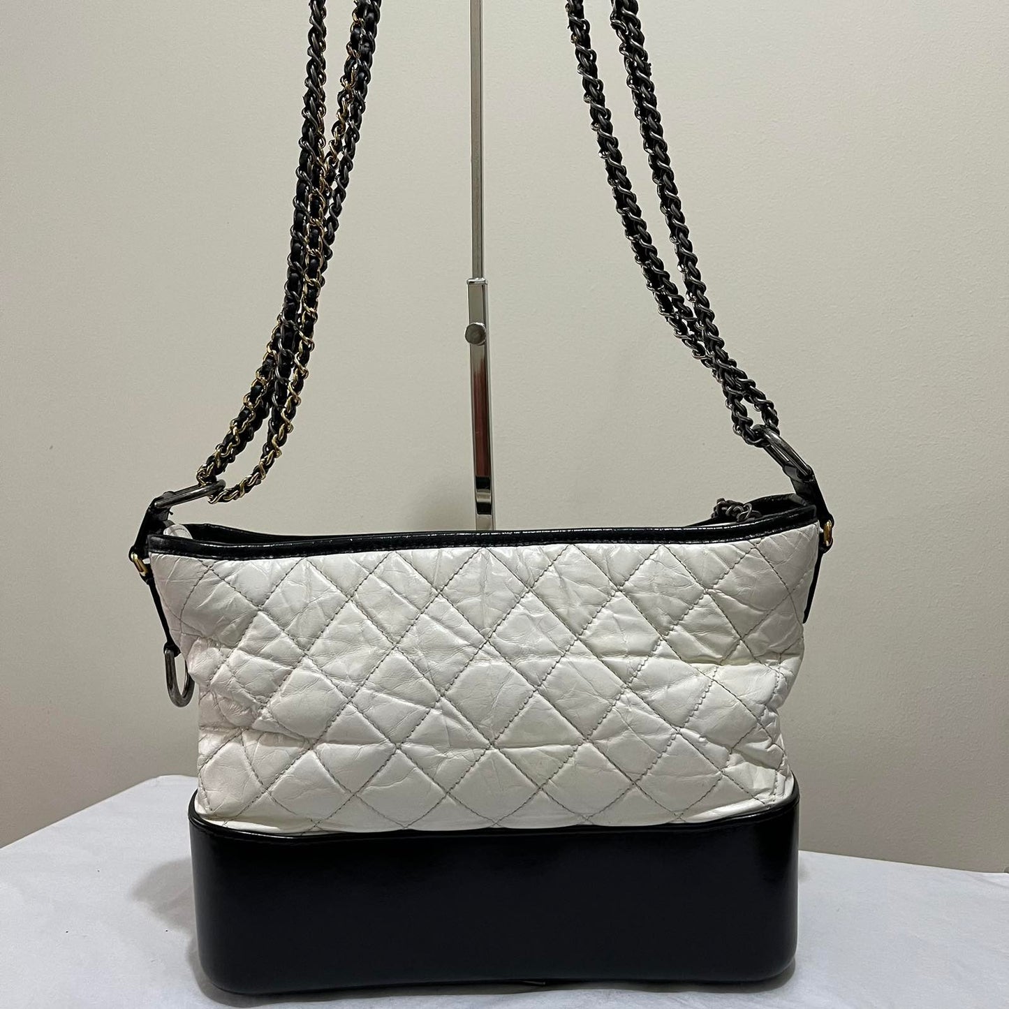 Chanel Gabrielle Medium Black and White – 8"H x 11"L x 3.5"W