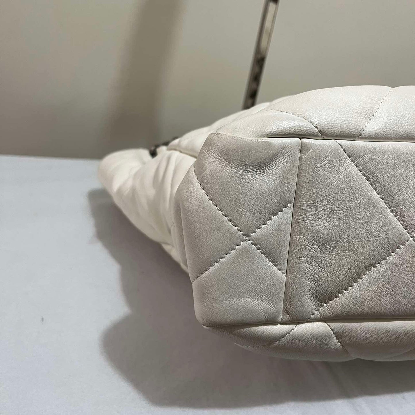 Chanel C19 Grand Shopping Tote White – 10"H x 13.4"L x 5"W