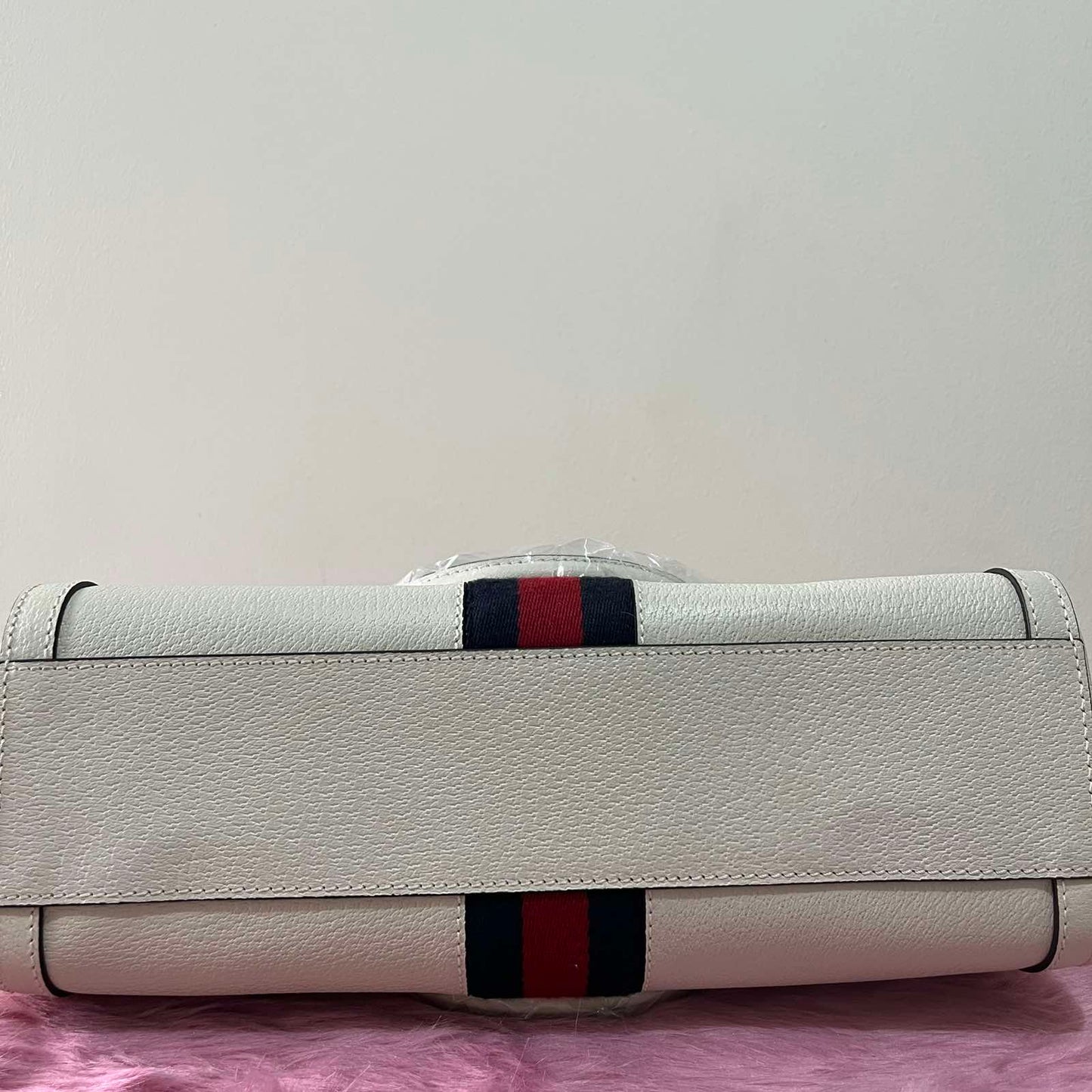 Gucci Ophidia Duffle White – 9.5"H x 13.8"L x 6.3"W