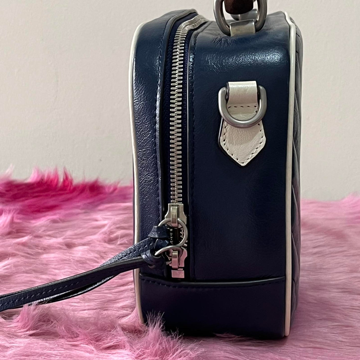 Gucci Bamboo Navy Blue – 7.5"H x 10.6"L x 3.5"W