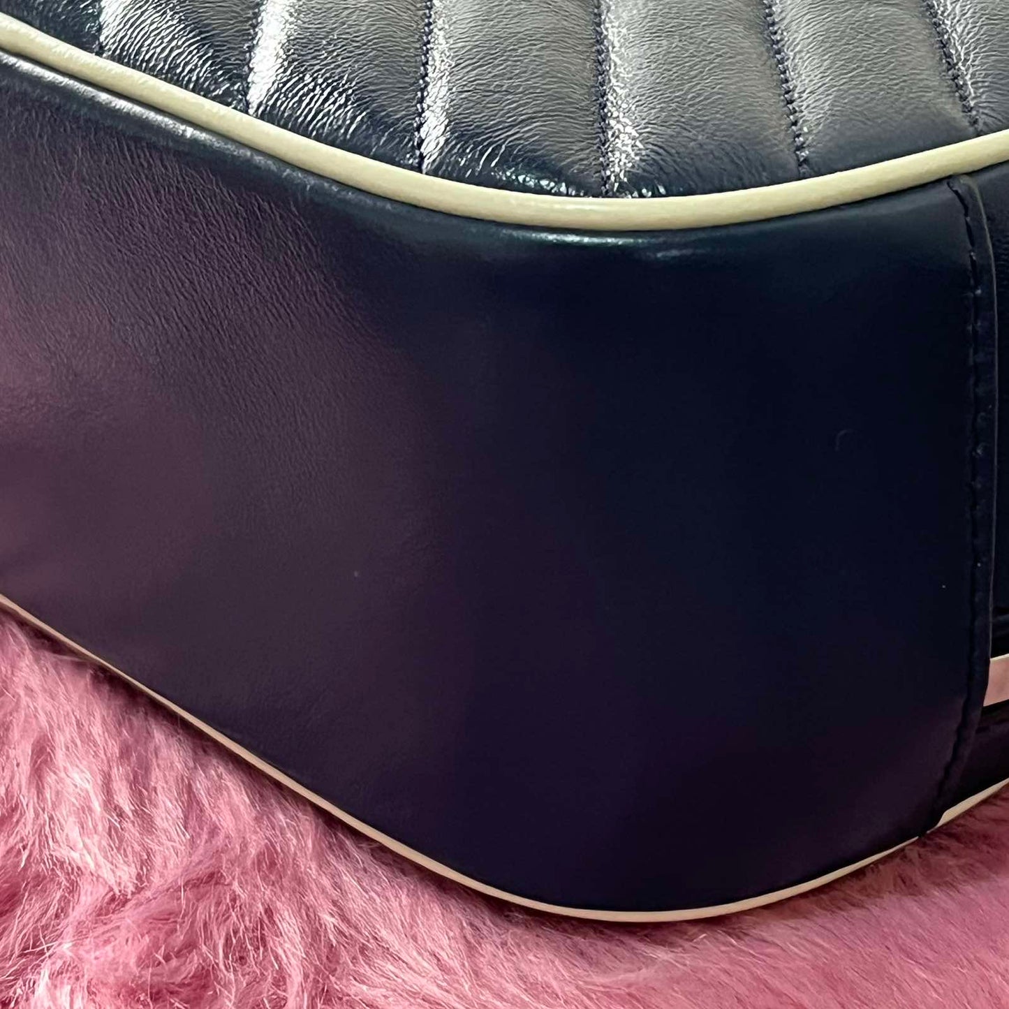 Gucci Bamboo Navy Blue – 7.5"H x 10.6"L x 3.5"W