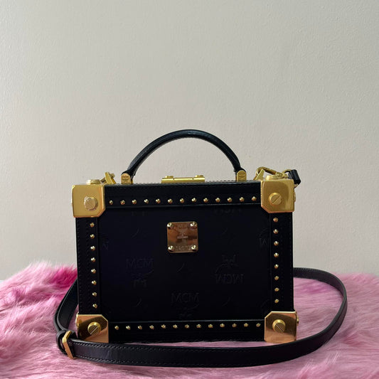 MCM Vanity Black & Gold – 5.1"H x 7.5"L x 3.5"W
