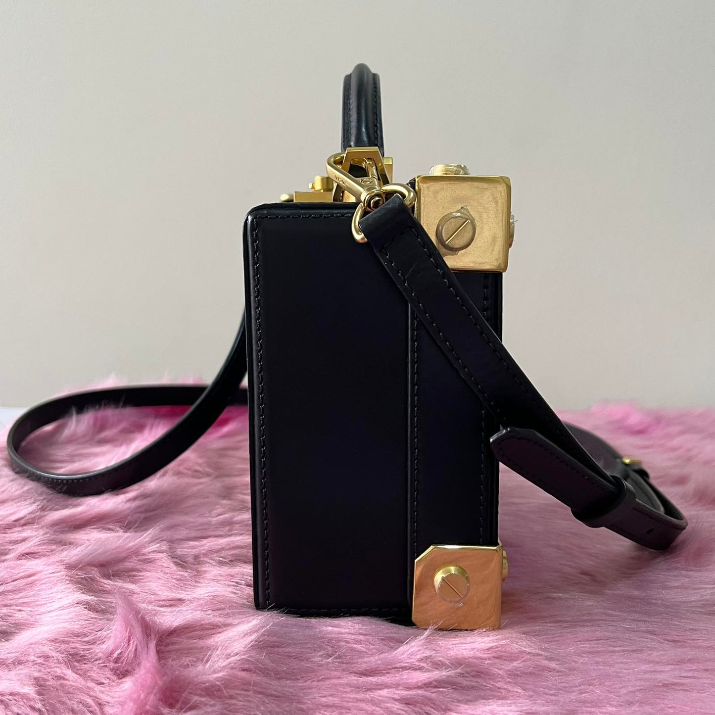MCM Vanity Black & Gold – 5.1"H x 7.5"L x 3.5"W