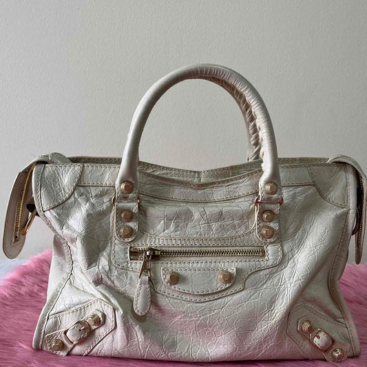 Balenciaga City Medium Off White – 10"H x 15"L x 5.5"W