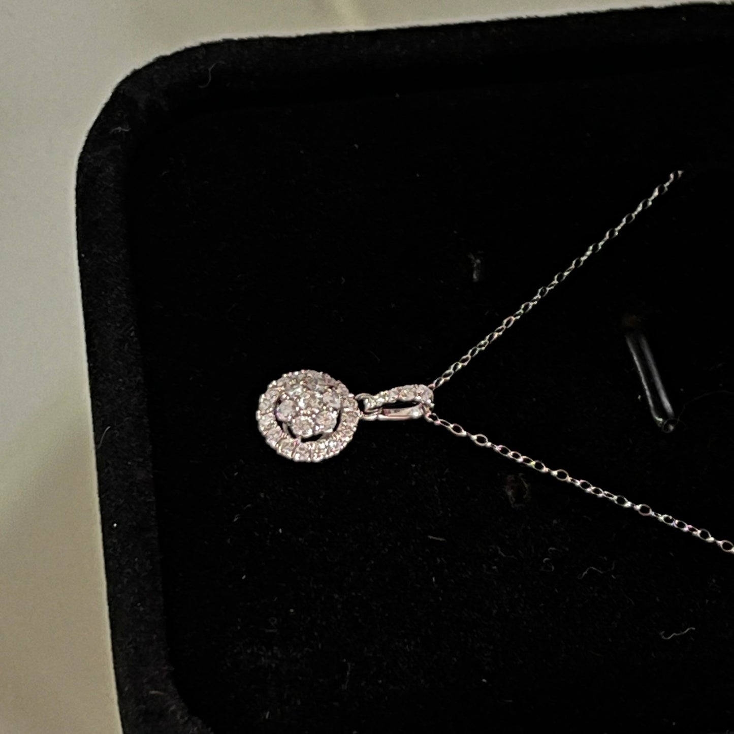 White Gold Diamond Cluster Pendant