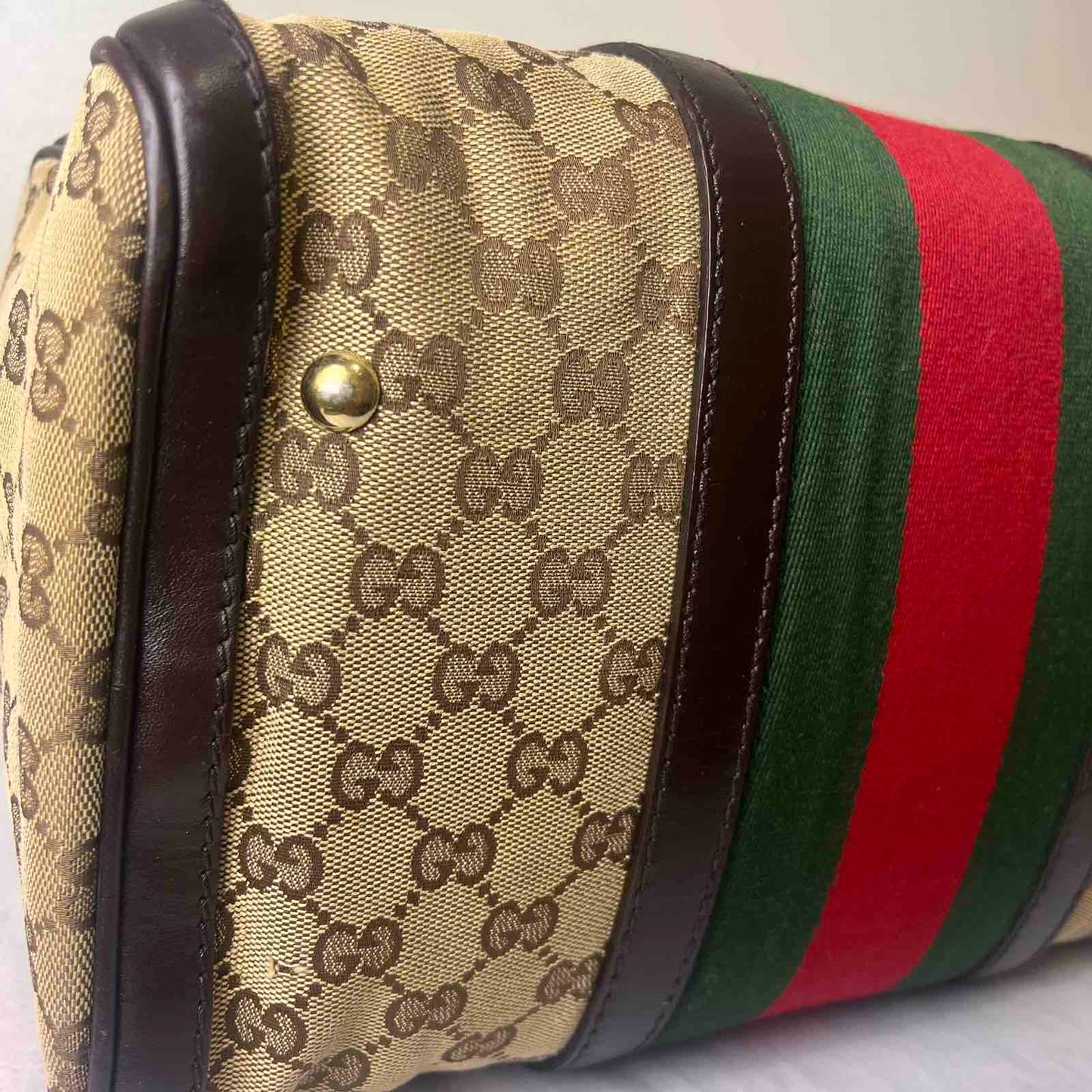 Gucci Vintage Web GG Boston – 7.9"H x 11.8"L x 6.7"W