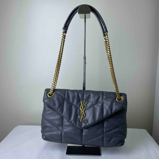 YSL Toy Loulou Medium Gray – 6"H x 9.1"L x 2.8"W