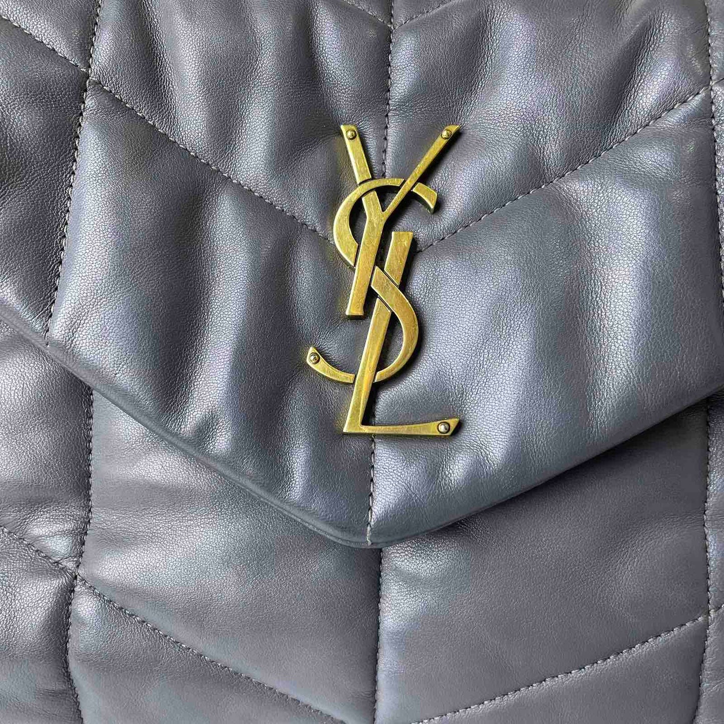 YSL Toy Loulou Medium Gray – 6"H x 9.1"L x 2.8"W