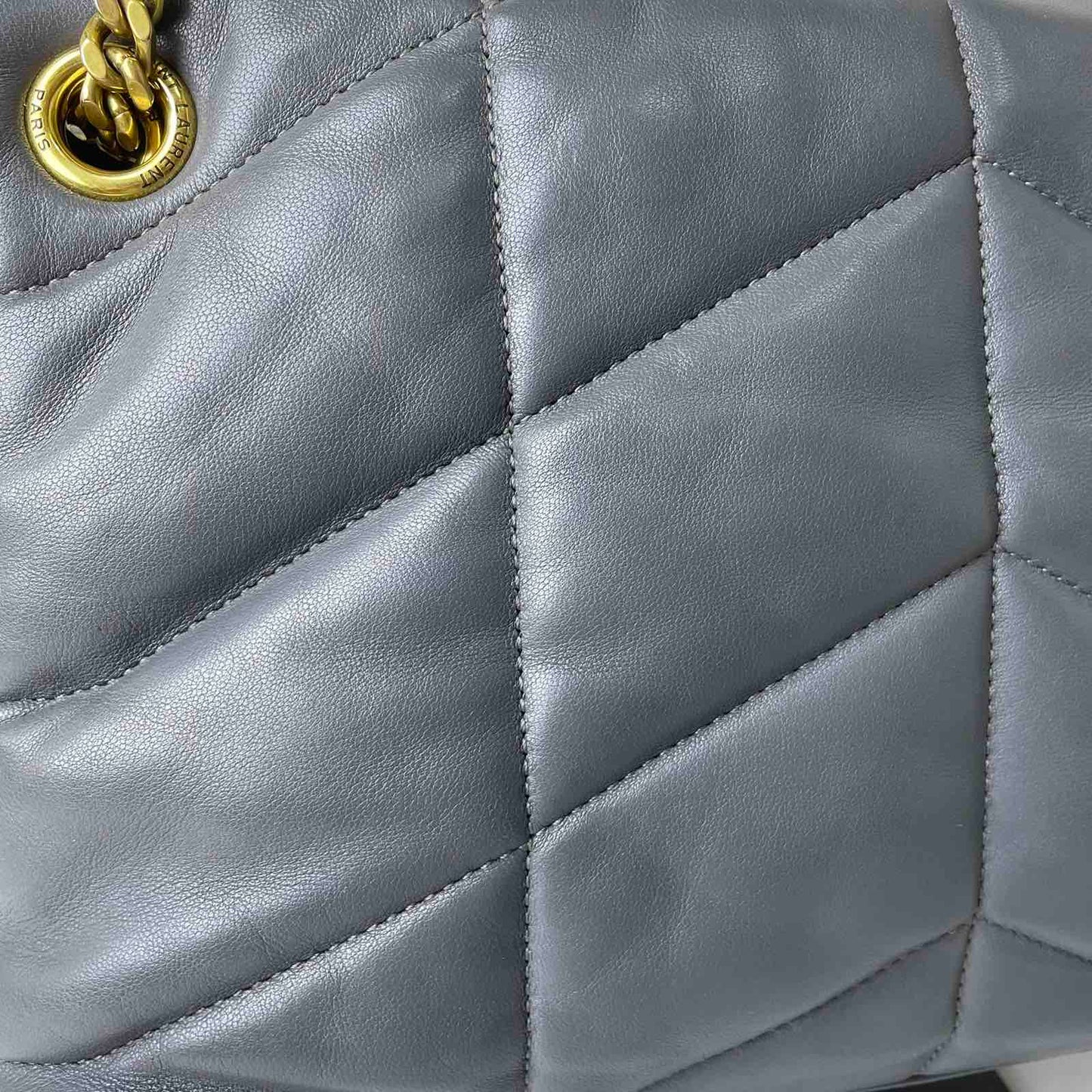 YSL Toy Loulou Medium Gray – 6"H x 9.1"L x 2.8"W