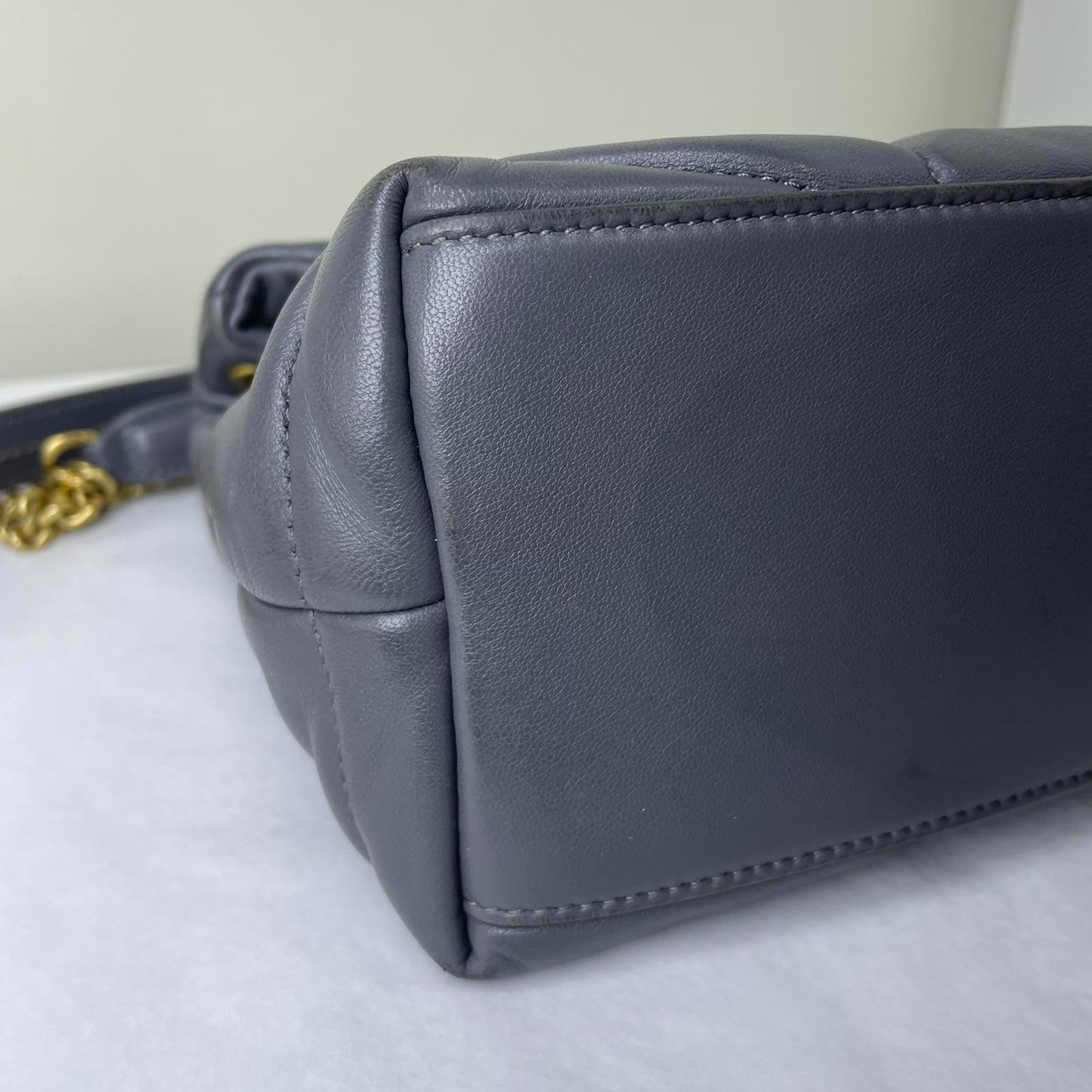 YSL Toy Loulou Medium Gray – 6"H x 9.1"L x 2.8"W