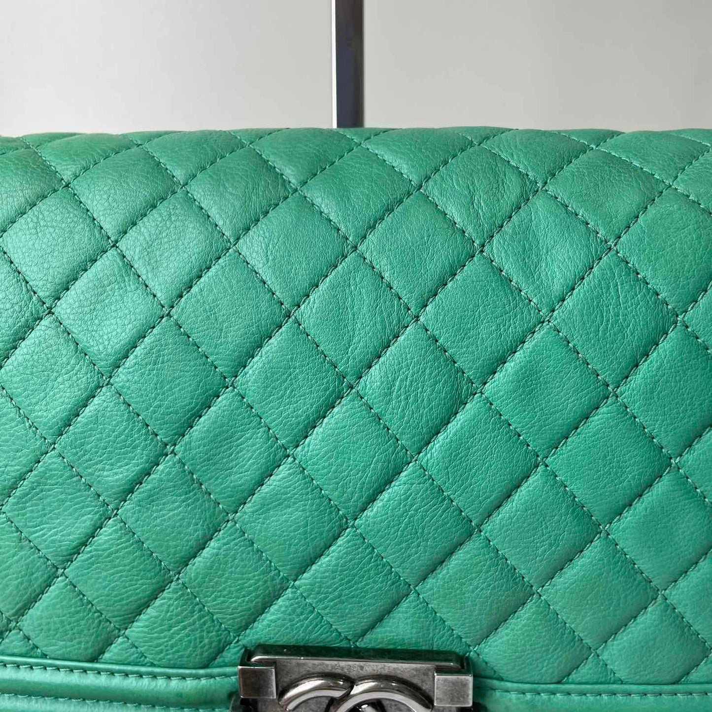 Chanel Le Boy Large Snake Skin Light Green – 11.8"H x 6.8"L x 3.9"W